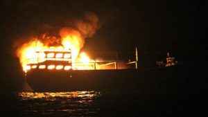 Kapal Terbakar, 11 Nelayan Terombang-ambing di Laut 2 Hari.